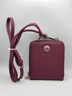 Miche Burgundy Crossbody Wallet Purse Interchangeable Button